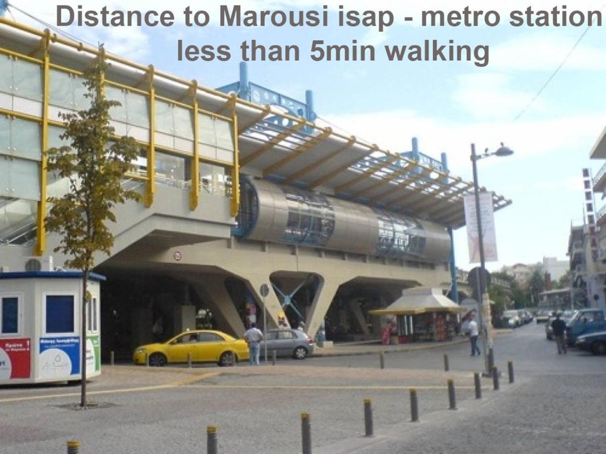 Modern 2 Bedroom Apartment Next To Metro - Marousi Athena Bagian luar foto